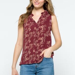 41 Hawthorne Orlee Mixed Material Sleeveless Top Large